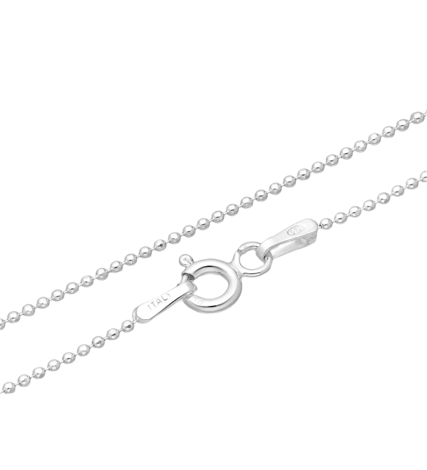 Silver Bead Chain, 1 mm Wide Necklace Glint Silver Co