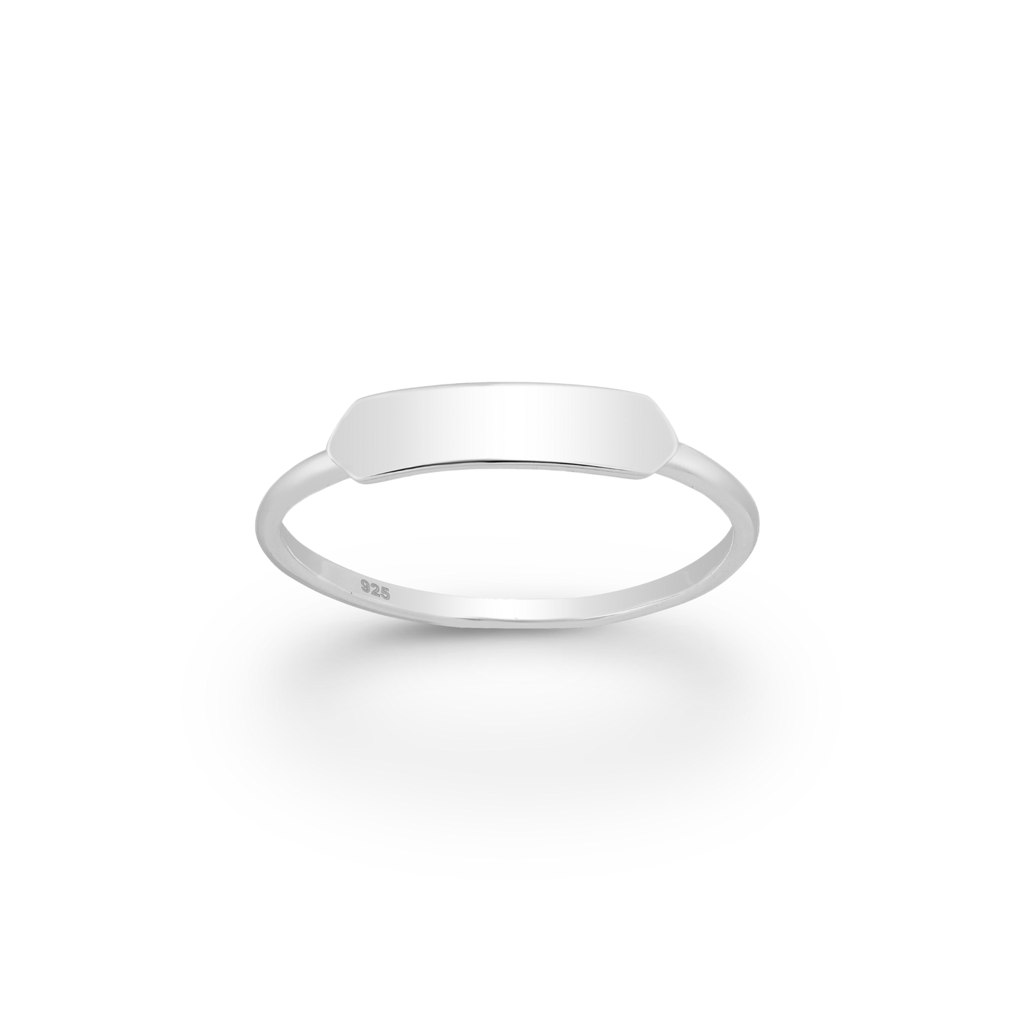 Silver Engravable Nameplate Ring