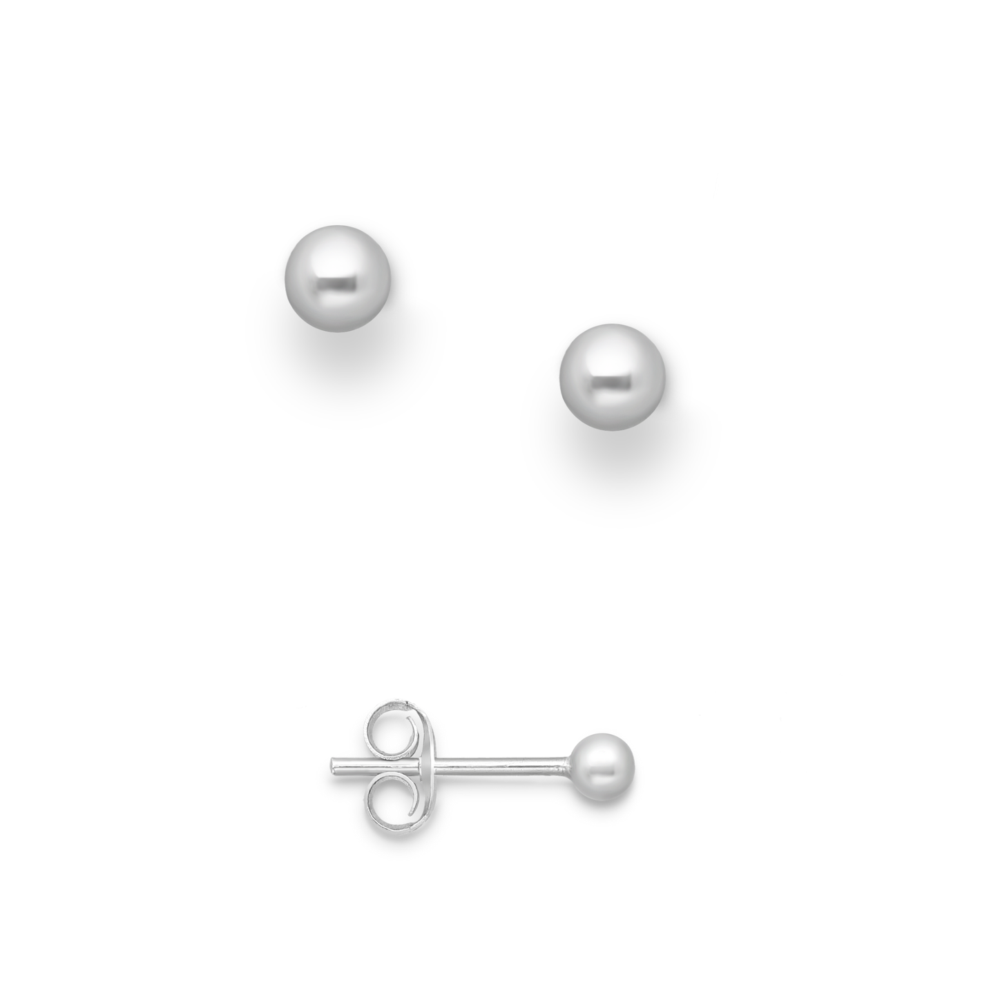 Silver Ball Push-Back Studs Earring Glint Silver Co
