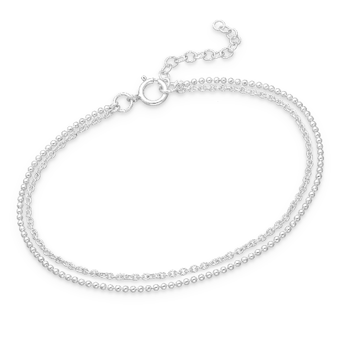 Silver Chain Layered Bracelet