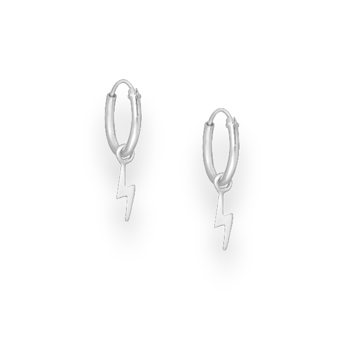 Silver Lighting Hoop Earrings