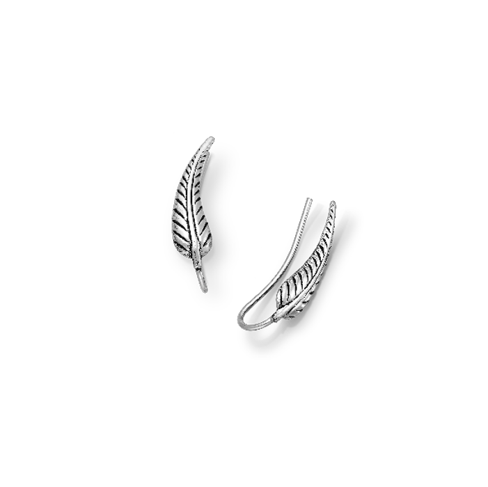 Silver Fern Ear Pins
