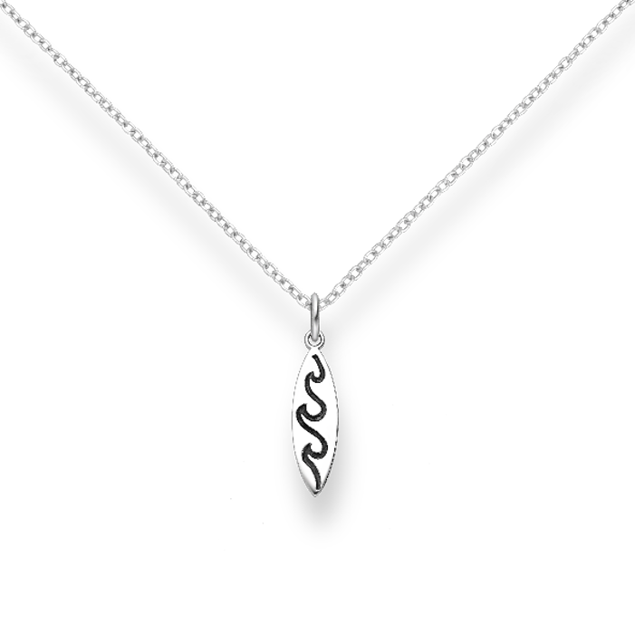 Silver Surfboard Pendant