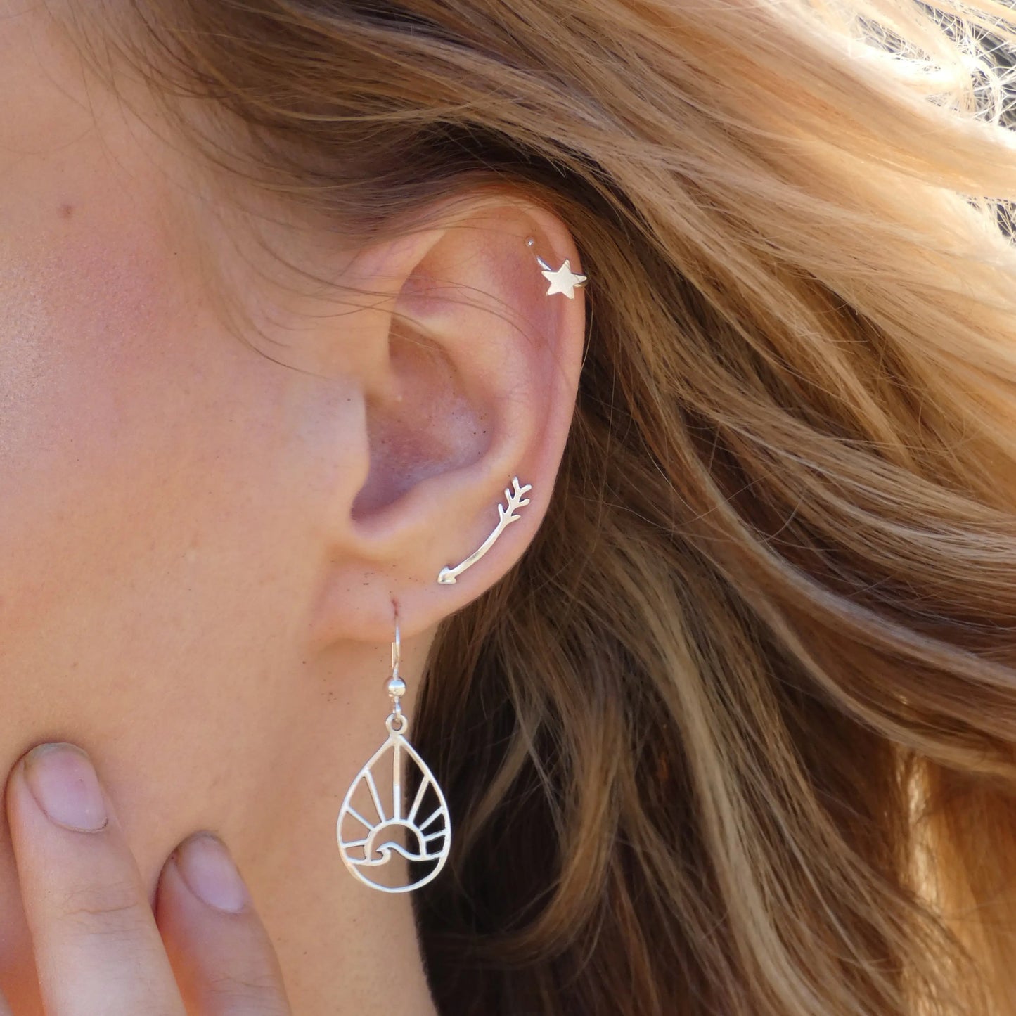 Silver Star Ear Cuffs Earring Glint Silver Co