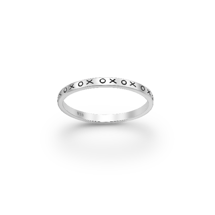 Silver "XOXO" Band Ring