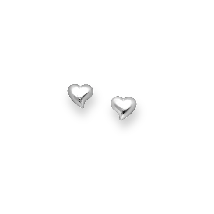 Silver Heart Push-Back Earrings