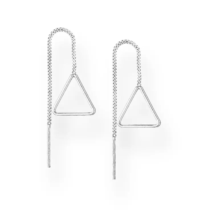 Silver Triangle Threader Earrings Earring Glint Silver Co