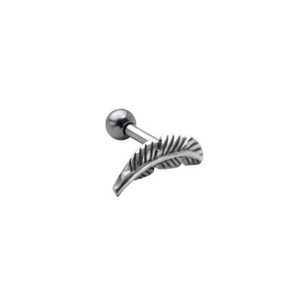 Silver Feather Helix Piercing (Right)