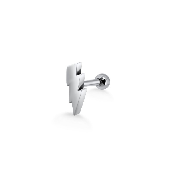 Silver Lightening Helix Piercing