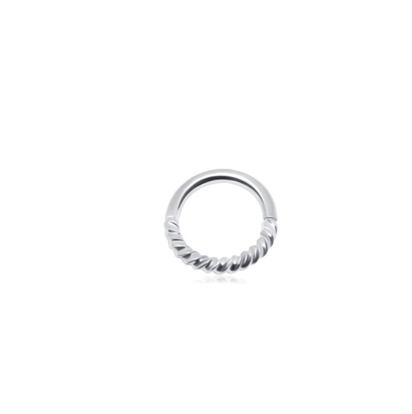 Silver Tragus Twisted Hoop