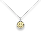 Silver & Brass Smiley Pendant Necklace Glint Silver Co