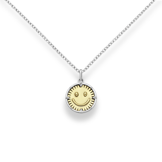 Silver & Brass Smiley Pendant