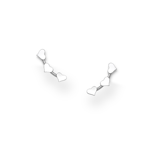 Silver Heart Push-Back Earrings