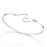 Silver Wave Bangle Bracelet Glint Silver Co