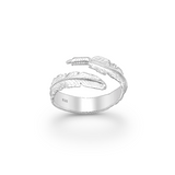 Silver Feather Wrap Ring Rings Glint Silver Co