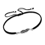 Silver Feather Macrame Bracelet Bracelet Glint Silver Co