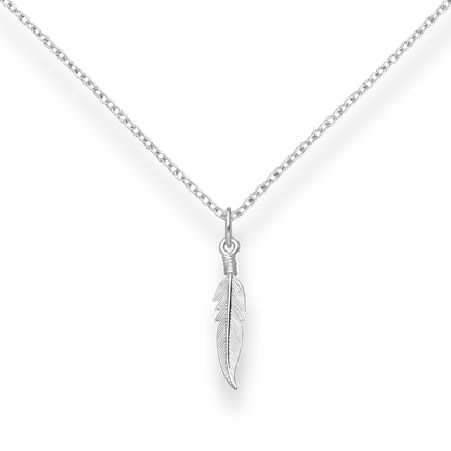 Silver Freedom Feather Pendant Necklace Glint Silver Co