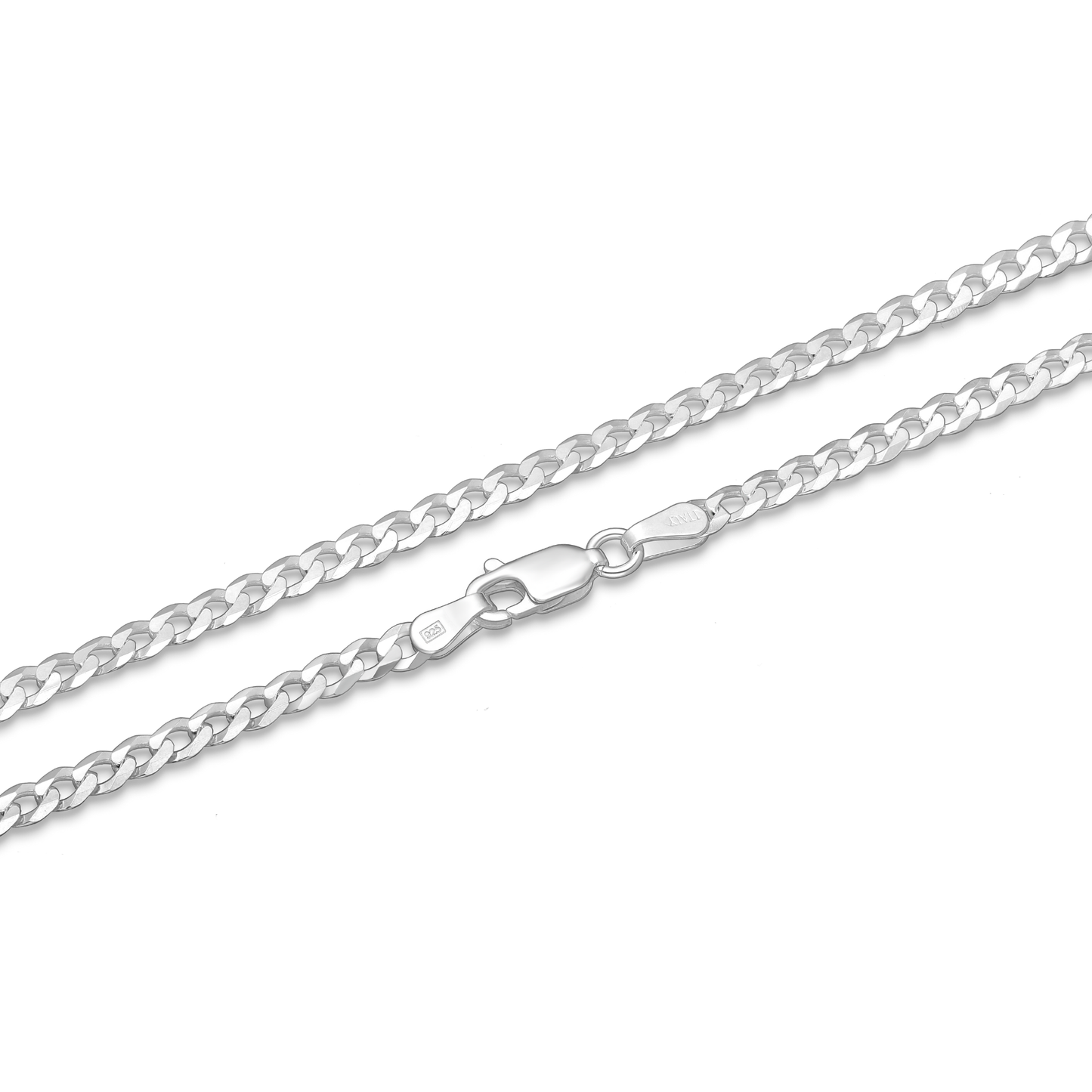 Silver Curb Chain, 3 mm Wide