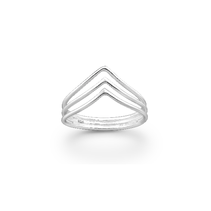 Glint | Silver Layered Chevron Ring – Glint Silver Co