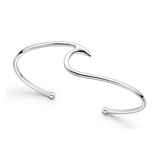 Silver Wave Cuff Bangle Bracelet Glint Silver Co
