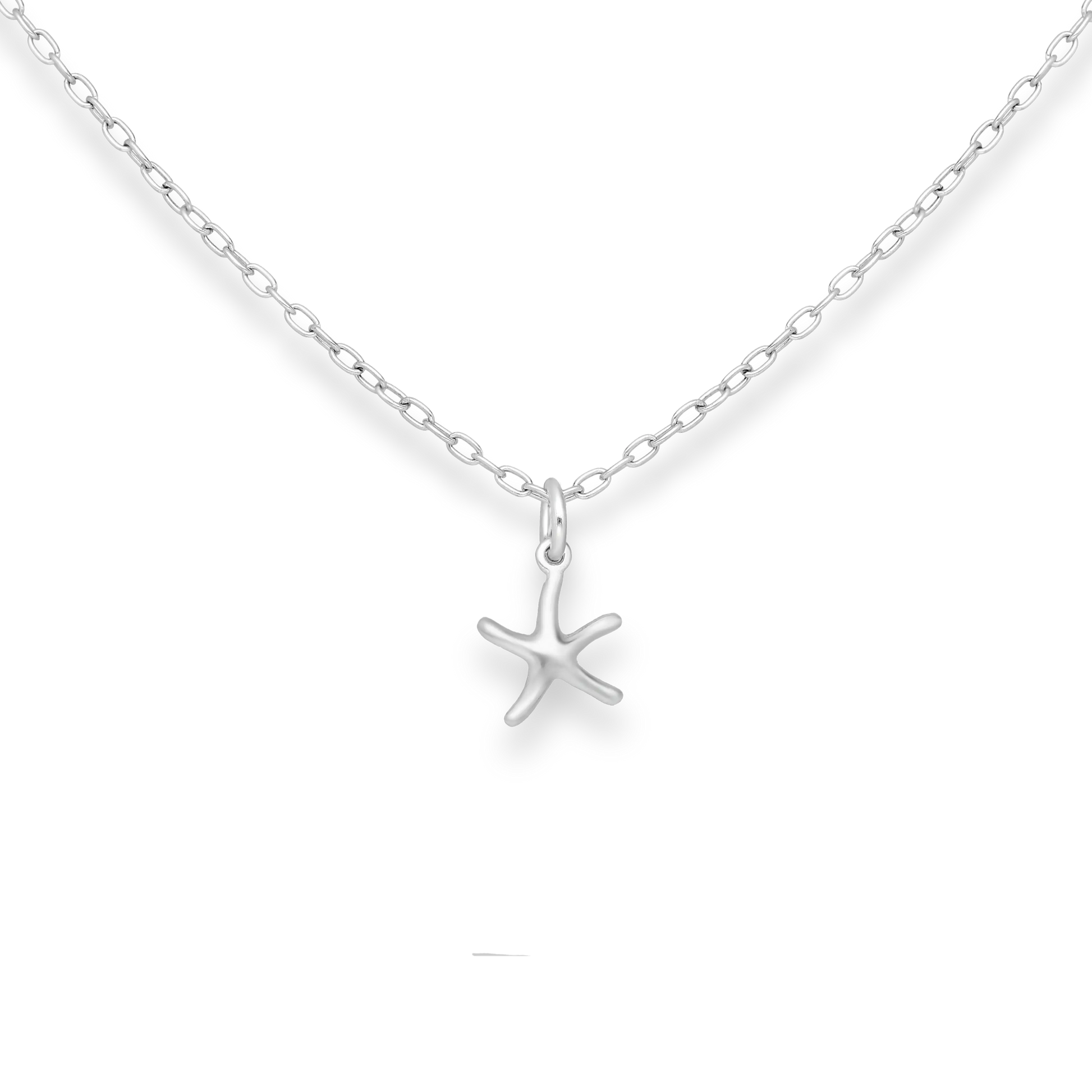 Silver Starfish Pendant Necklace Glint Silver Co