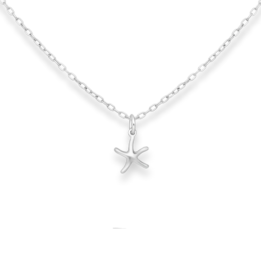 Silver Starfish Pendant Necklace Glint Silver Co