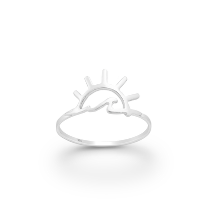 Silver Wave & Sunset Ring