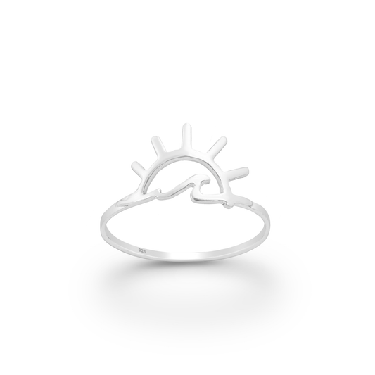 Silver Wave & Sunset Ring