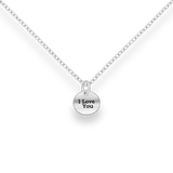 Silver Circle Plate "I Love You" Pendant Necklace Glint Silver Co