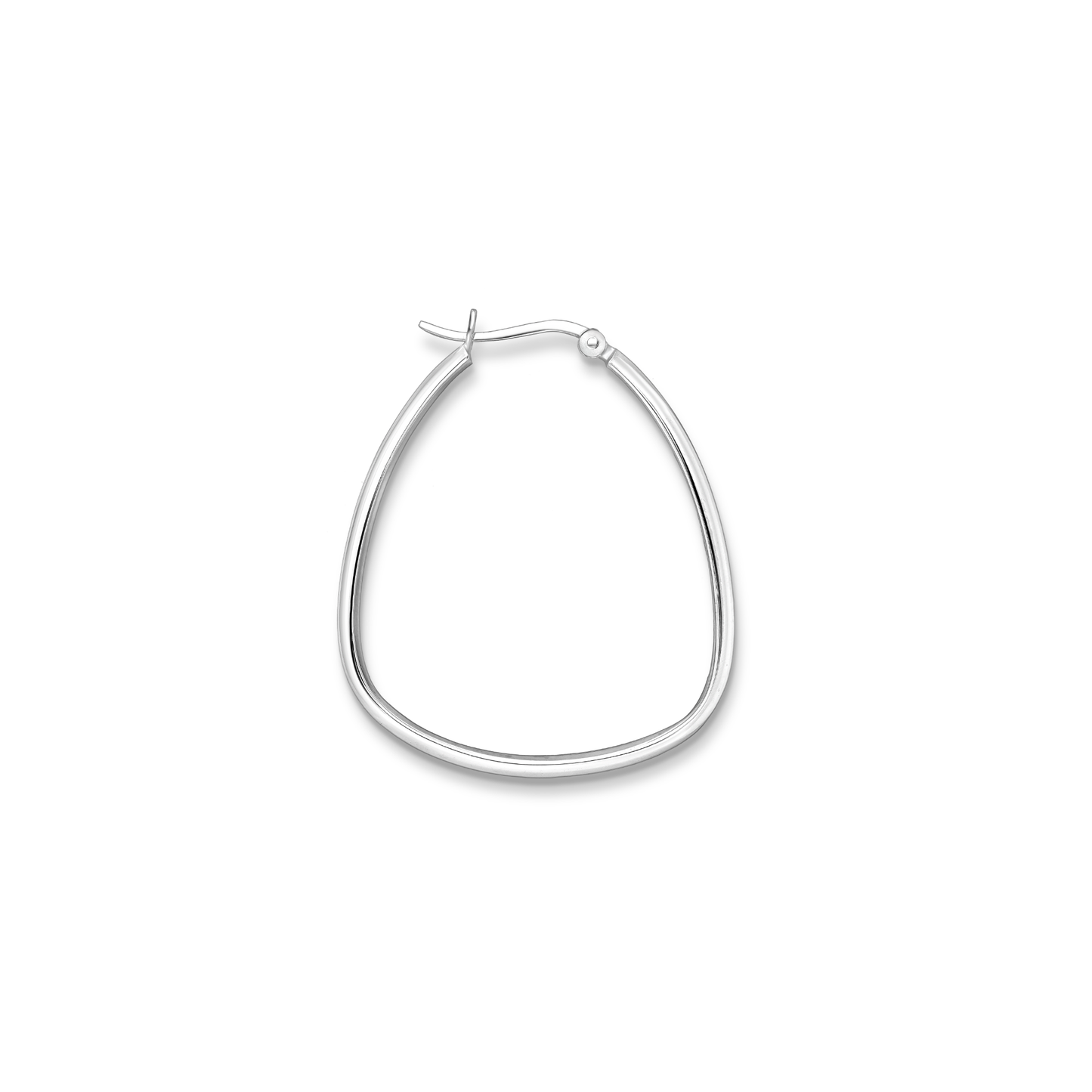Silver Hinged-Back Hoop Earrings