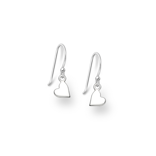 Silver Heart Hook Earrings