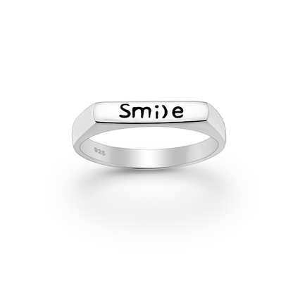 Silver Oxidized "Smile" Ring