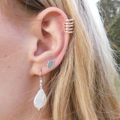 Silver Cloud Push-Back Earrings