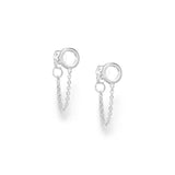 Silver Circle & Chain Push-Back Earrings Earring Glint Silver Co
