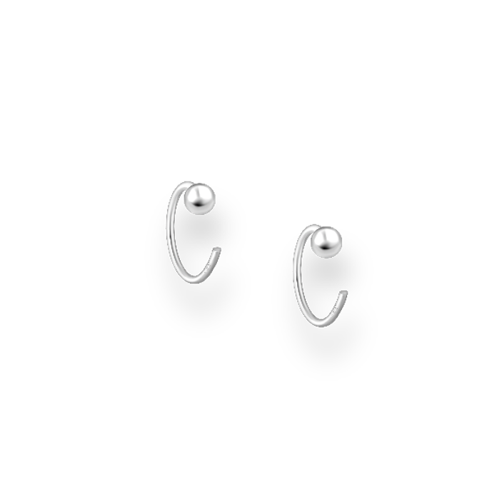 Silver Ball Hook Earrings