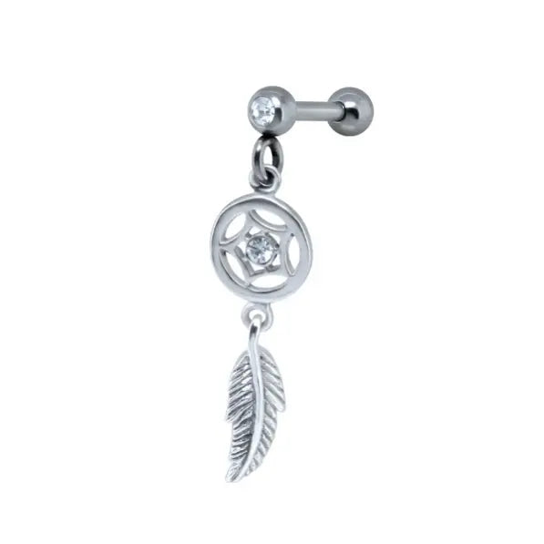 Silver Upper Ear Dream Catcher Body Piercings Glint Silver Co